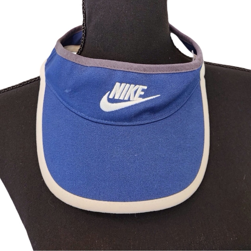 NIKE Visor Hat - Blue and Gray Adjustable One Size Unisex Sports Fitness Cap